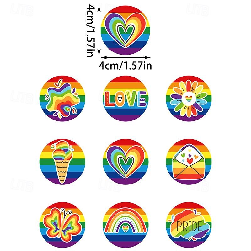 Rainbow Festival Pride Month Comrades 180PCS Gift Letter Sealing Stickers Decorative Props Party Supplies3
