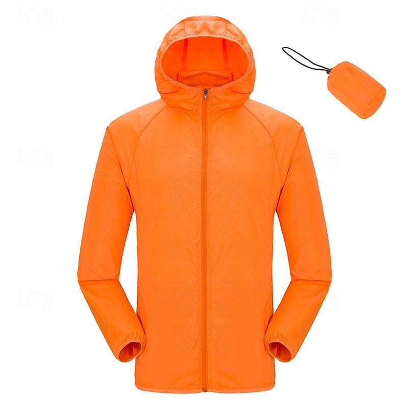 Men's Coat Casual Jacket Outdoor Street Sun Protection Sunscreen Summer Plain Vacation Fashion Hooded Regular Black White Orange Gray Jacket2