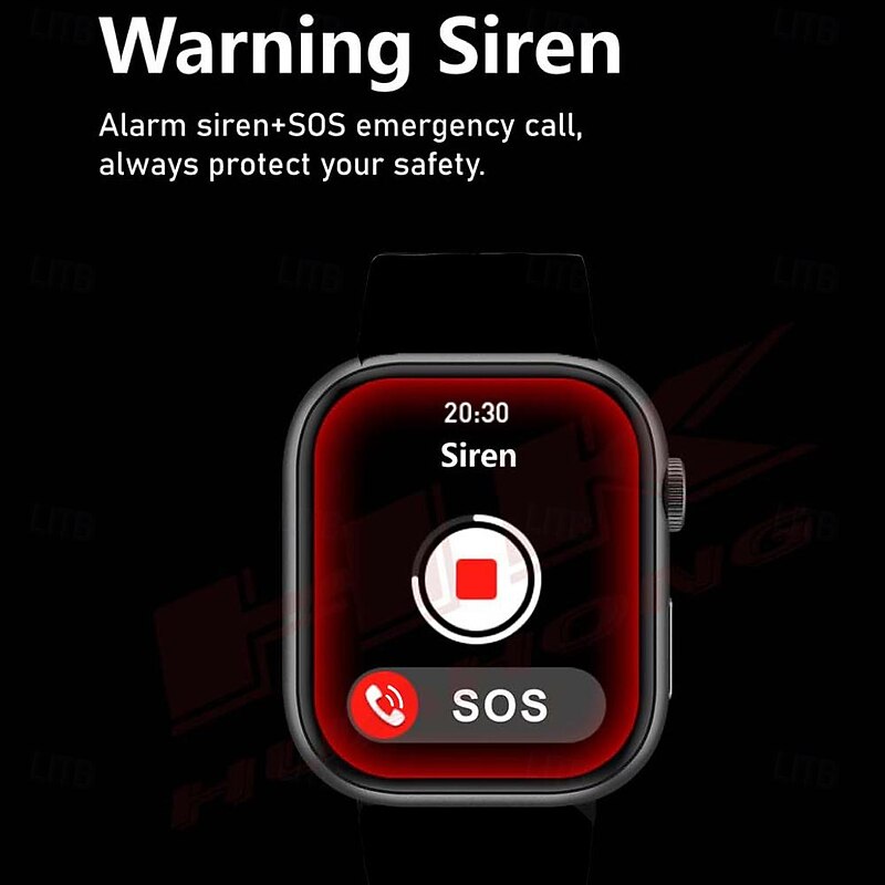 696 HK9MINI Smart Watch 1.75 inch Smart Band Fitness Bracelet Bluetooth Pedometer Call Reminder Sleep Tracker Compatible with Android iOS Women Men Hands-Free Calls Message Reminder IP 67 36mm Watch4