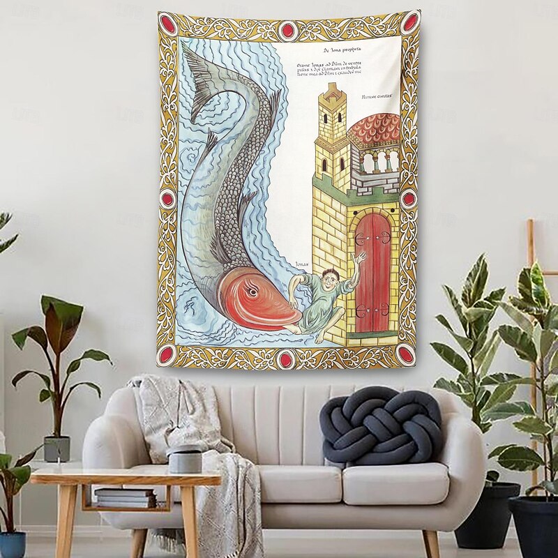 Medieval Tapestry Middle Age Tapestry Romanesque Art Large Tapestry Mural Decor Photograph Backdrop Blanket Curtain Home Bedroom Living Room Decoration3