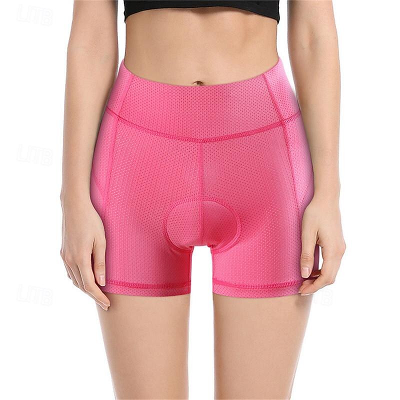 WOSAWE Women's Solid Color Bike Shorts Cycling Padded Shorts Bike Shorts Padded Shorts / Chamois Slim Fit Sports Quick Dry High Elasticity Comfortable Breathable Black Pink Clothing Apparel Bike Wear2