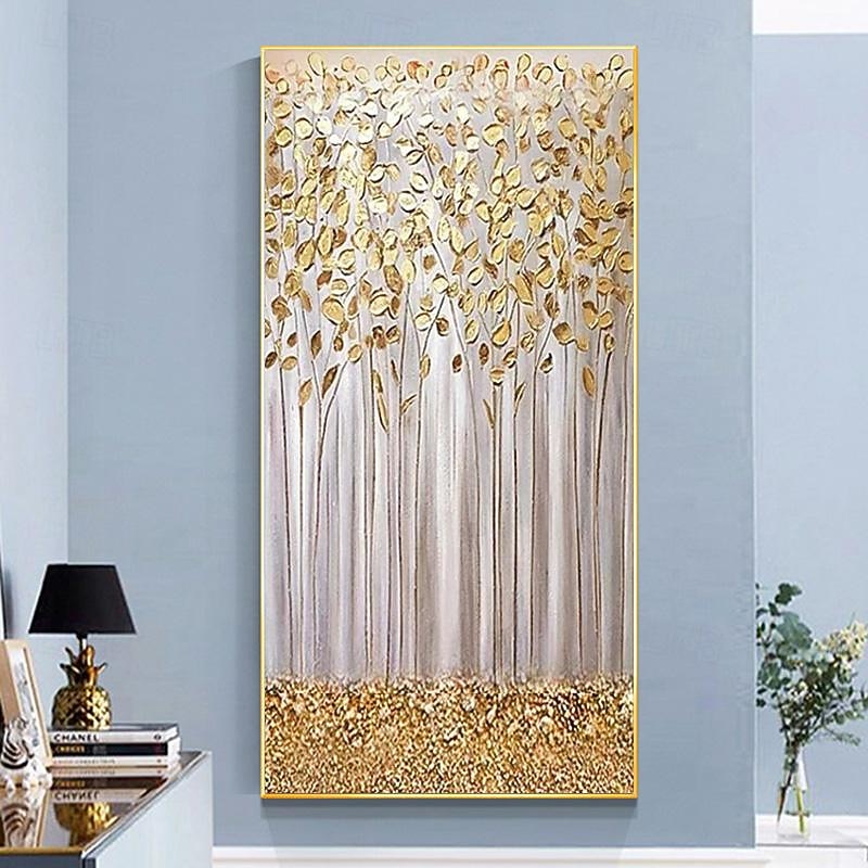 Hand Painted Textured Abstract Oil Painting Gold Leaf Wall Art For Modern Home Oil Painting For Hotel And Bedroom Decor No Frame2