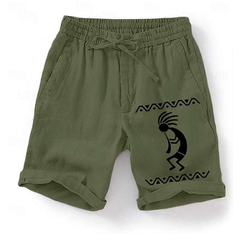 Men's Graphic Kokopelli Shorts Summer Shorts Casual Shorts Mid Waist Streetwear Designer Ethnic Style Casual Daily Holiday Drawstring Pocket Elastic Waist Designer Clothing Apparel3