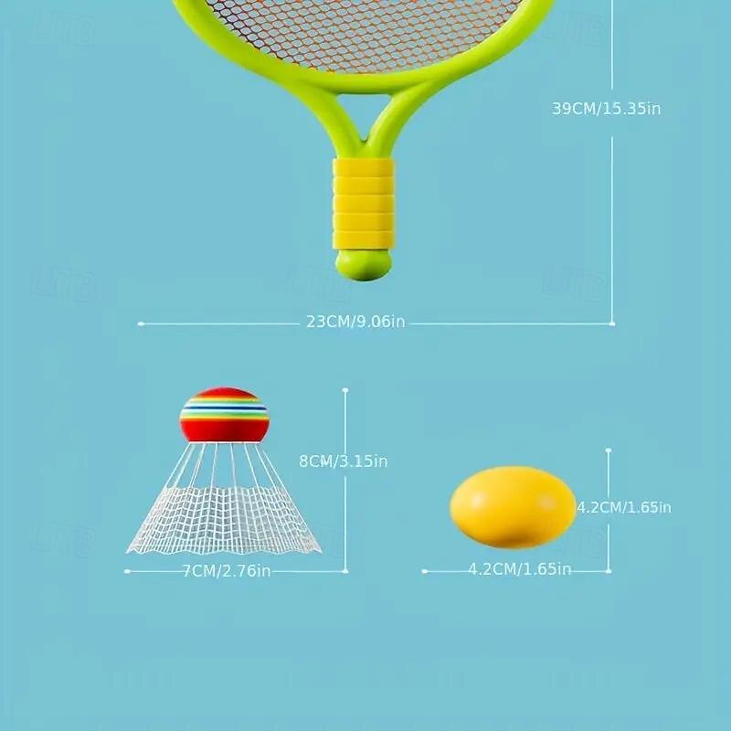 Badminton and Tennis Racket Set - Interactive Game and Educational Toy - Perfect Birthday Gift - Red or Yellow Ball Included3