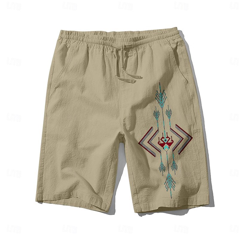 Men's Geometric Pattern Shorts Summer Shorts Beach Shorts Mid Waist Hawaiian Ethnic Style Casual Outdoor Holiday Going out Drawstring Elastic Waist Print Designer Clothing Apparel2