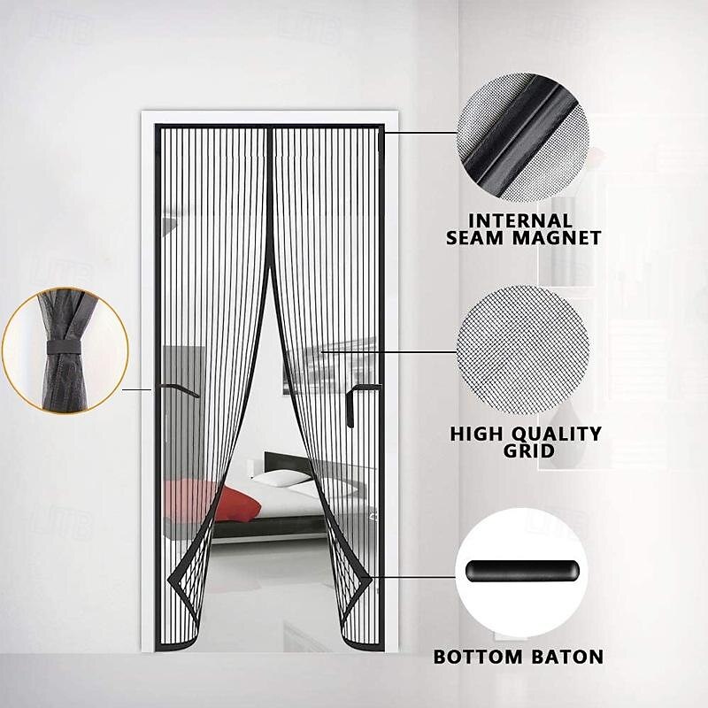 Magnetic Screen Door, Fly Insect Screen Door Magnetic Mesh Retractable Door Curtain, Keeps Mosquitoes Insects Bugs Out for Door4