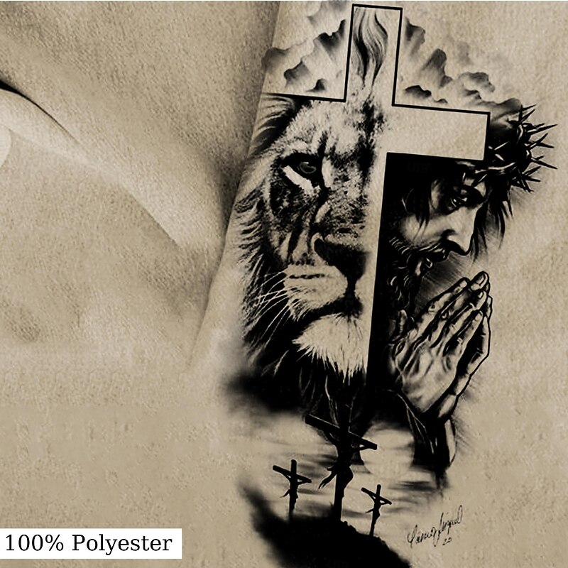 Men's Animal Lion Cross Swim Trunks Swim Shorts Board Shorts Mid Waist Hawaiian Casual Holiday Beach Drawstring with Mesh lining Elastic Waist Designer Clothing Apparel3