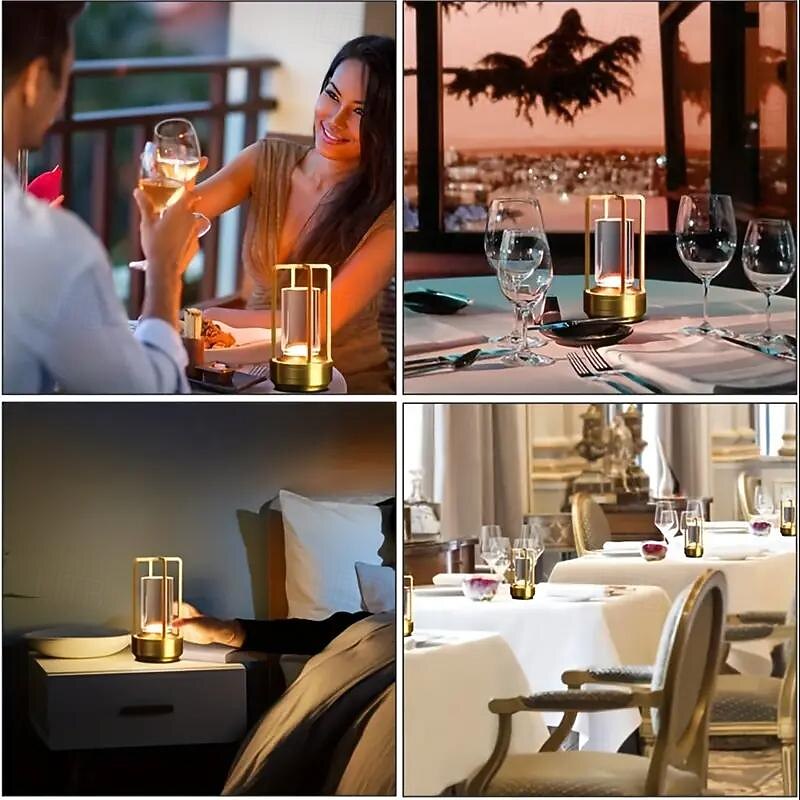 Portable Metal Desk Lamp, Cordless LED Table Lamp, 16 Color Touch Control Rechargeable Lamp, Stepless Brightness Room Decor Desk Lamp, Bedside Lamp, Night Light, Dining Room Lamp4