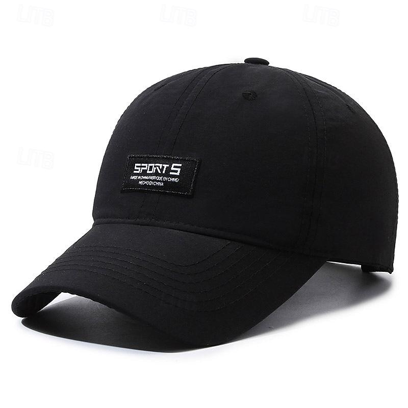 Men's Baseball Cap Sun Hat Trucker Hat Black Navy Blue Polyester Fashion Casual Street Daily Letter Adjustable Sunscreen Breathable Quick Dry