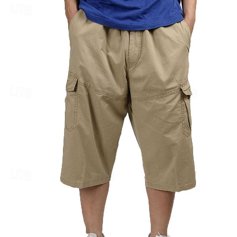 Men's Tactical Shorts Cargo Shorts Hiking Shorts Drawstring Elastic Waist Multi Pocket Plain Wearable Calf-Length Outdoor Daily Camping & Hiking Fashion Classic Black Yellow4