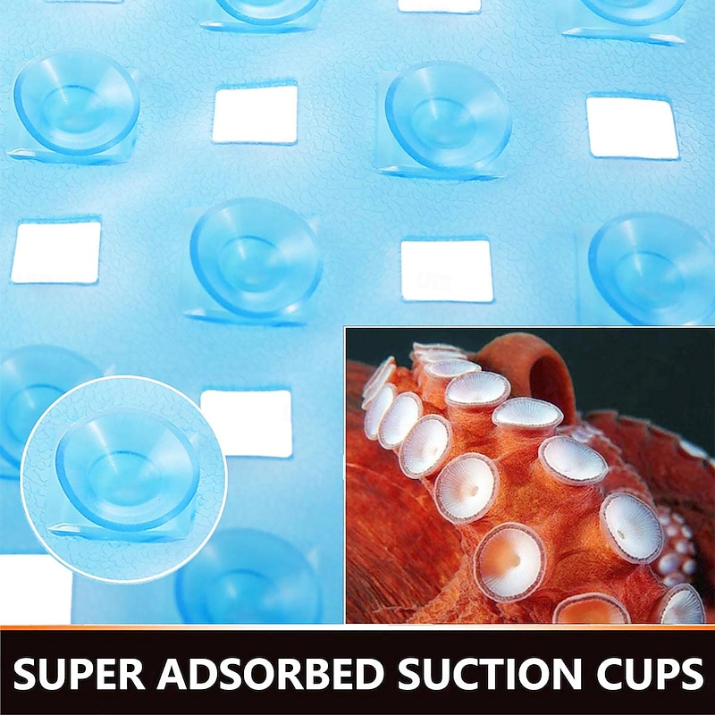 Shower Mats with Drain Hole - Non-Slip Bathtub Mat for Bathroom, Anti-Mildew, Quick-Drying, Comfortable and Safe for Kids and Elderly4