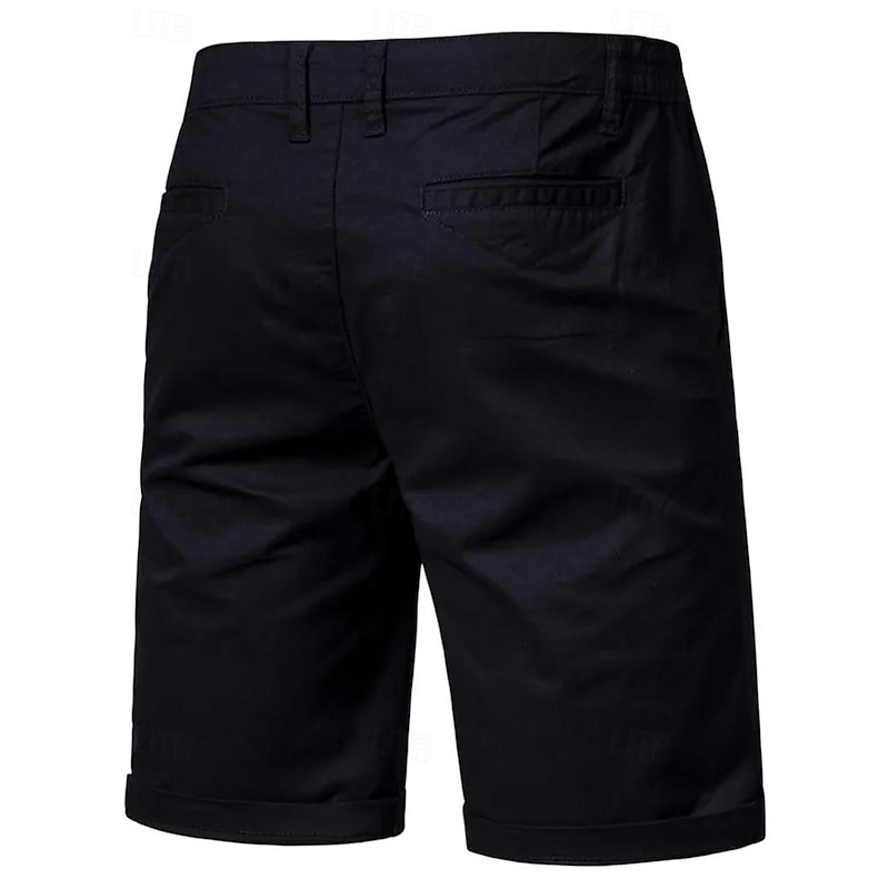 Men's Shorts Dress Shorts Work Shorts Casual Shorts Golf Shorts Pocket Straight Leg Solid Colored Comfort Wearable Knee Length Outdoor Daily Streetwear Stylish Pink Navy Blue3