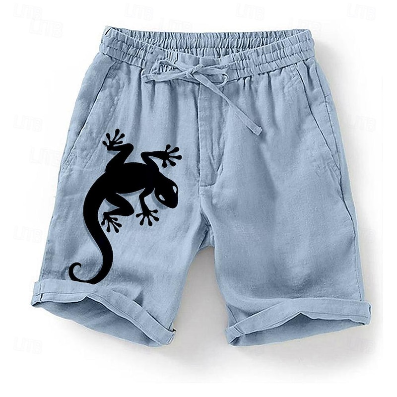 Men's Graphic Animal Lizard Shorts Summer Shorts Casual Shorts Mid Waist Fashion Streetwear Designer Casual Daily Holiday Drawstring Pocket Elastic Waist Designer Clothing Apparel2