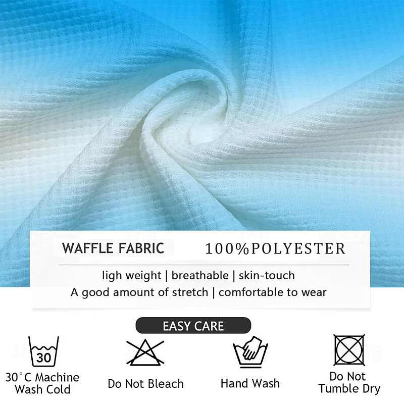 Men's Waffle Polo Shirts Golf Shirt Short Sleeve Polo Shirts Collared Shirts Casual Beach Wear Vacation Wear Party Outfits Buttons 3D Print Summer Spring Black Blue Orange3