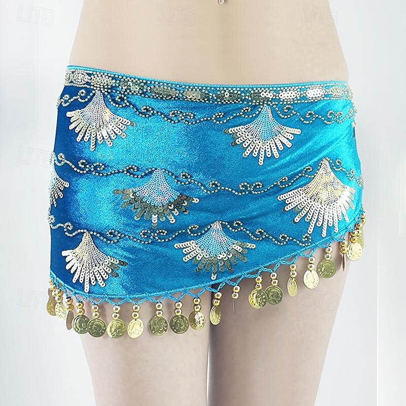Belly Dance Belt Gold Coin Splicing Paillette Women's Performance Training High Polyester4