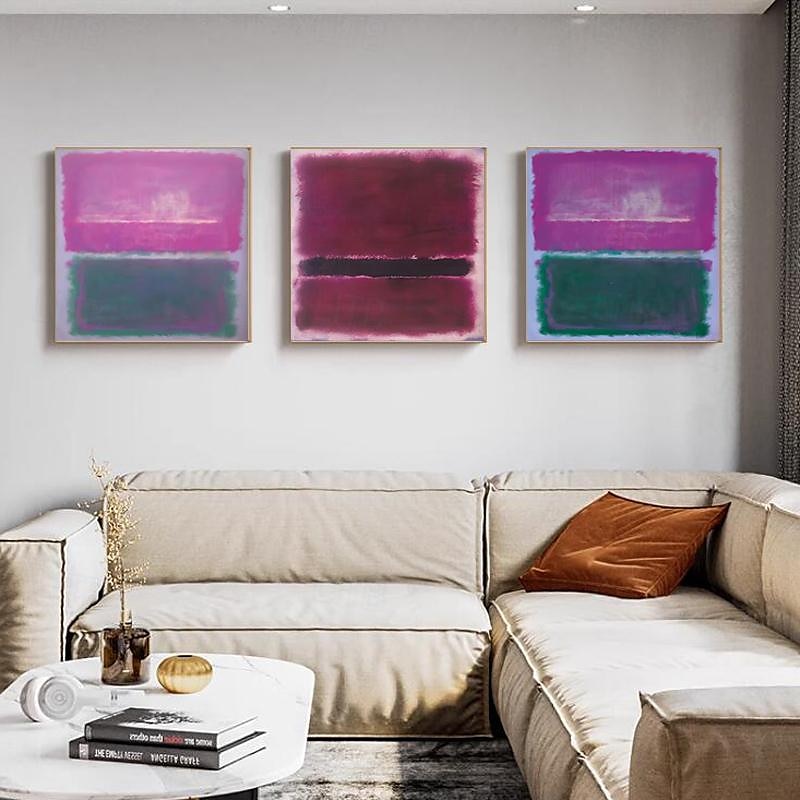 Famous Mark Rothko Colorful Abstract Artwork Hand-painted Canvas Painting Modern Wall Art For Gallery Living Room Home Decoration Stretched Frame Ready to Hang or Unframed3