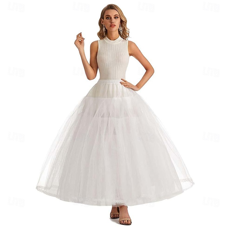 Petticoat Elegant Classic Lolita Rococo Ankle Length Petticoat Hoop Skirt Under Skirt Crinoline Bride Bridal 4 Layers Ball Gown A-Line Fancy Dress Women's Wedding Party Wedding Guest Adults' Petticoat3