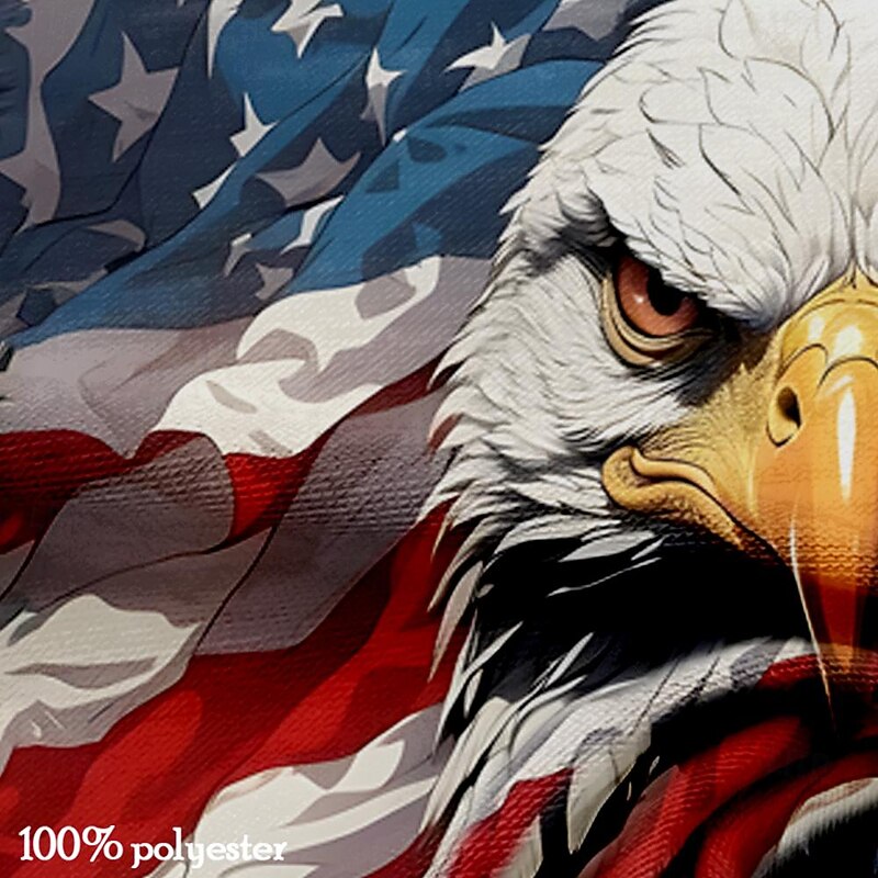 Graphic Star American US Flag Eagle Designer Retro Vintage Men's 3D Print T shirt Tee Henley Shirt Street Casual Daily American Independence Day Rainbow Short Sleeve Henley Summer Spring S-3XL2