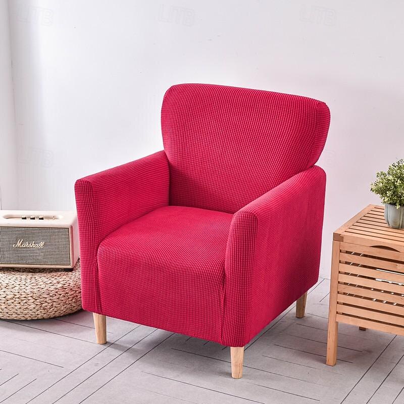 Armchair Cover Slipcover T-shaped Jacquard Corn Fleece Tub Chair for Living Room Bedroom Office Elastic Single Sofa Covers Home Bar Counter3