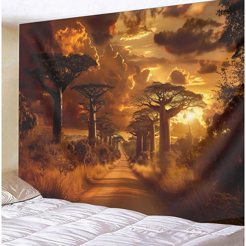 African Baobab Forests Hanging Tapestry Wall Art Large Tapestry Mural Decor Photograph Backdrop Blanket Curtain Home Bedroom Living Room Decoration2