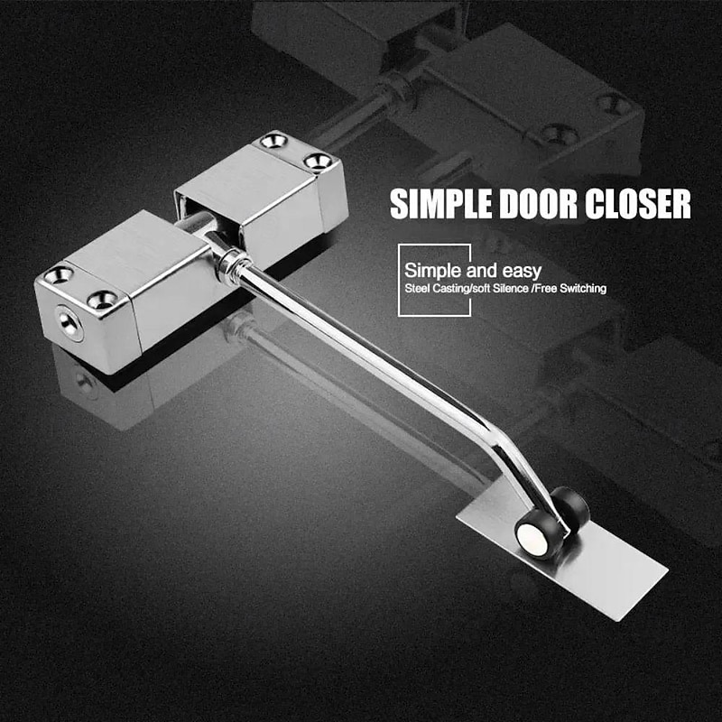 Silent Adjustable Automatic Door Closer,Lightweight, Automatic Door Closer with Soft Close Spring for Effortless, Quiet Door Closing2
