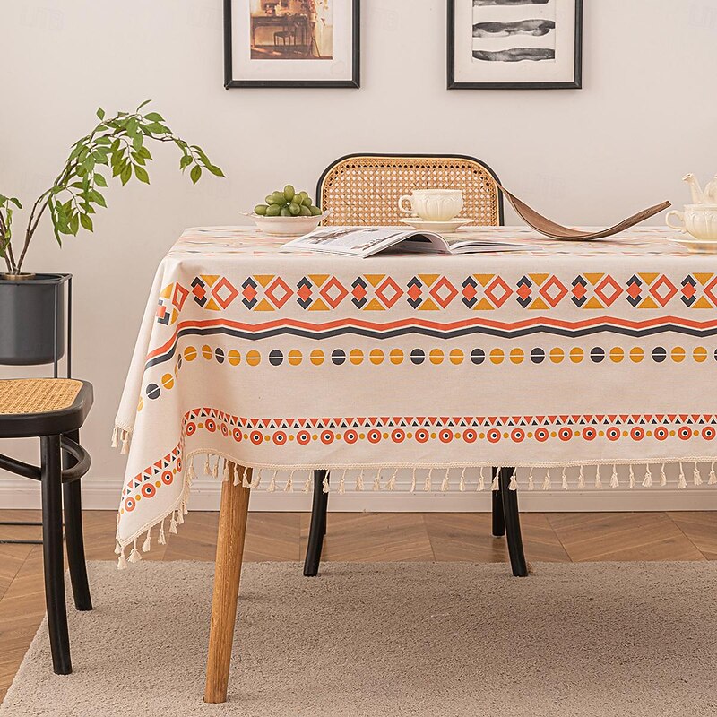 Bohemian Fringed Tablecloth3