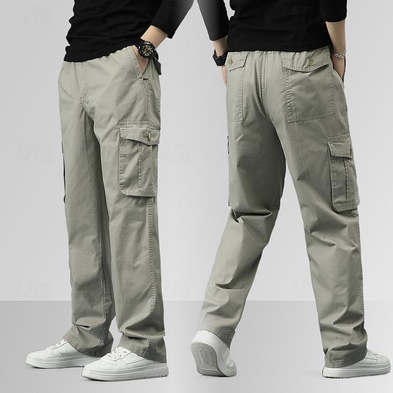 Men's Cargo Pants Cargo Trousers Combat Trousers Hiking Pants Pocket Drawstring Elastic Waist Plain Wearable Outdoor Daily Camping & Hiking Fashion Classic Black Yellow