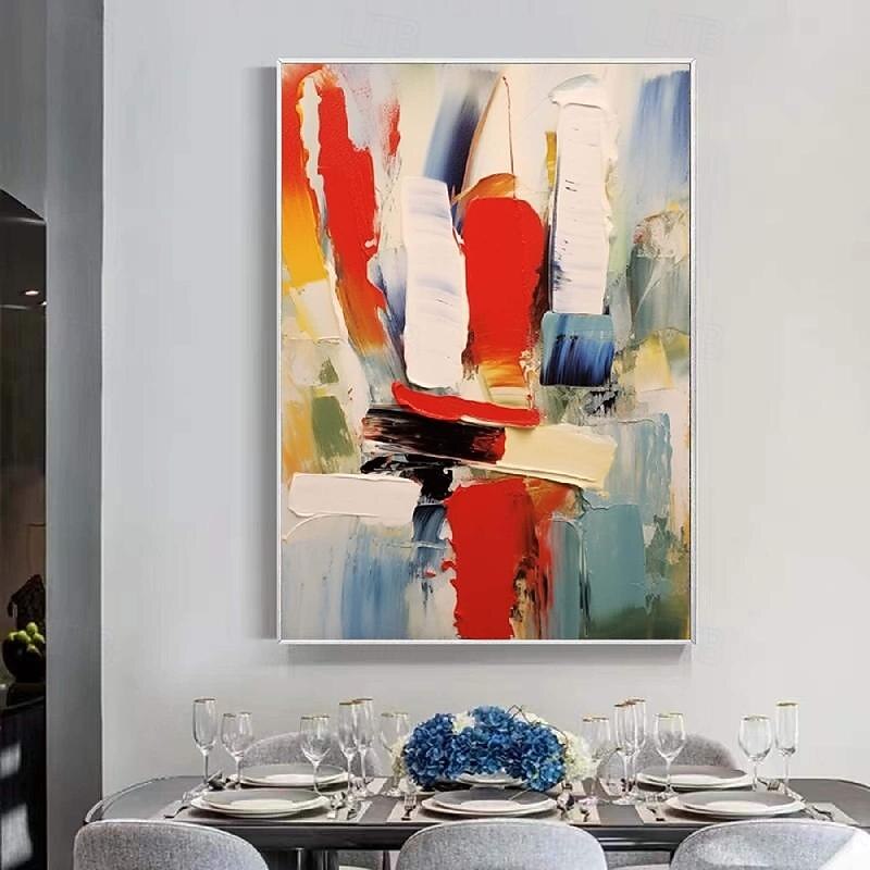 Red orange large painting Hand painted Palette knife abstract painting Colors abstract wall art modern abstract canvas large canvas art acrylic painting for wall decoration picture3