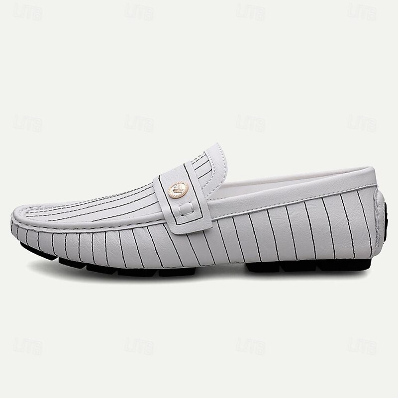 Men's Loafers & Slip-Ons Comfort Loafers Penny Loafers Leather Comfortable Slip Resistant Loafer Black White Blue3