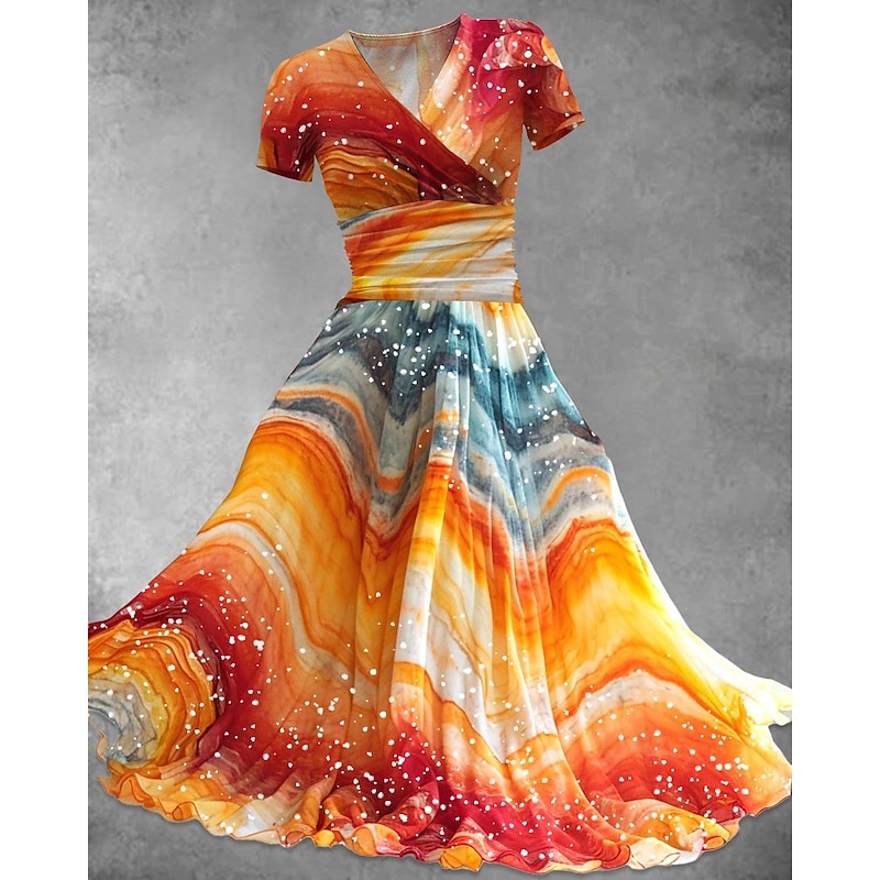 Rainbow Halloween Swing Dress Flare Dress LGBT LGBTQ Carnival Costume Cosplay Adults' Women's Masquerade Pride Parade Pride Month Easy Halloween Costumes Dress Up3