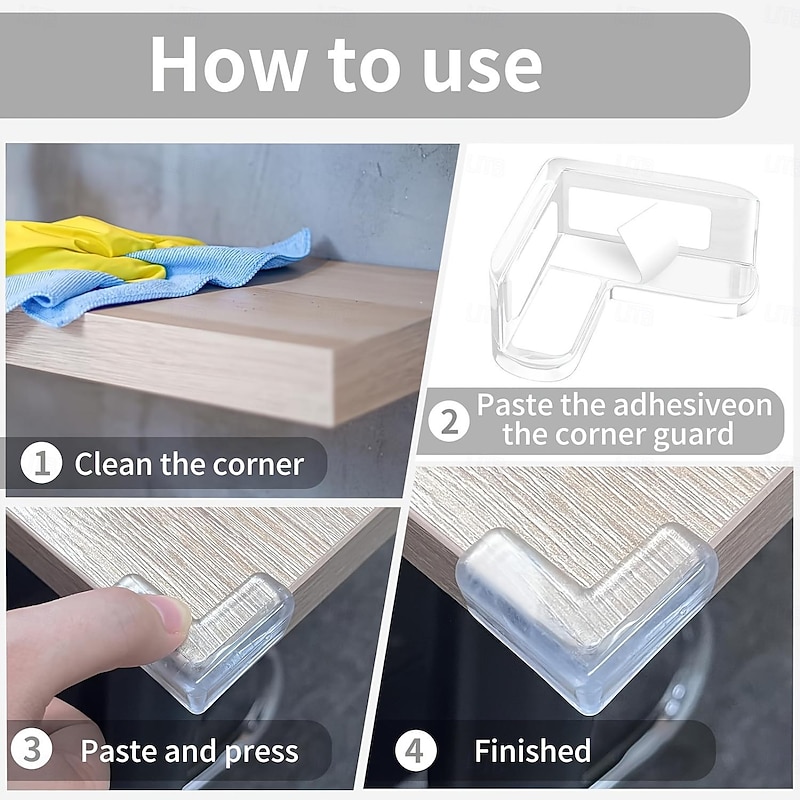 4/8/12/16pcs Corner Protector Guards Corner Protector For Table Clear Furniture Corner Guard & Edge Safety Bumpers For Table Edges & Sharp Corners - Proofing Protector (L Shape)3