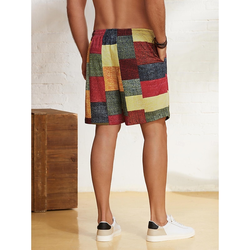 Men's Graphic Color Block Patchwork Shorts Summer Shorts Casual Shorts Mid Waist Fashion Streetwear Designer Casual Daily Holiday Drawstring Pocket Elastic Waist Designer Clothing Apparel2