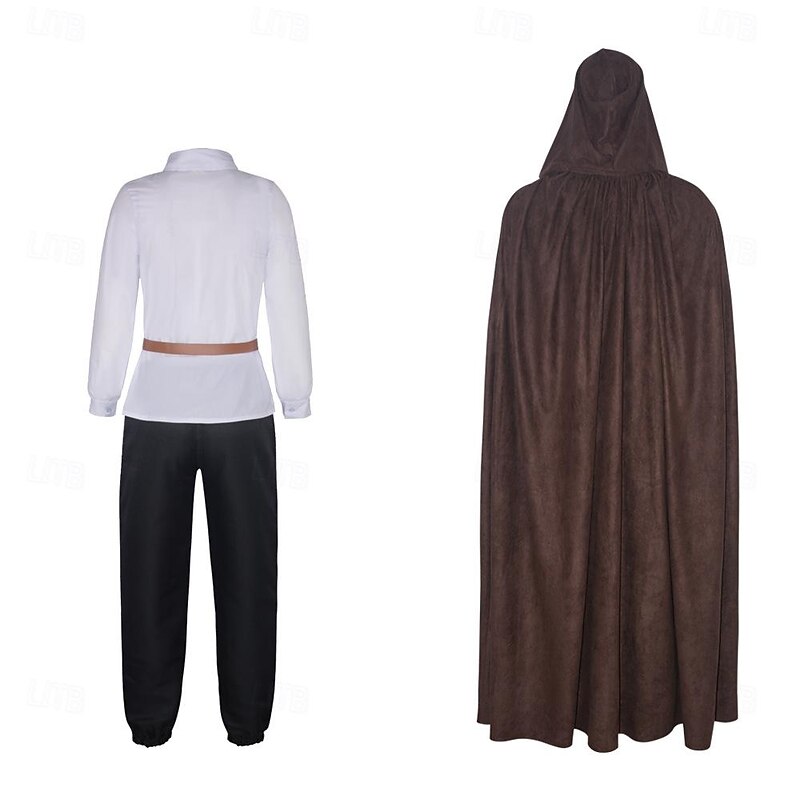 Retro Vintage Medieval Renaissance Outfits Pirate Pants Hooded Cloak Viking Ranger Elven Fancy Dress Men's Viking Fantasy Halloween Carnival Masquerade Performance Stage Renaissance Fair Adults Top2