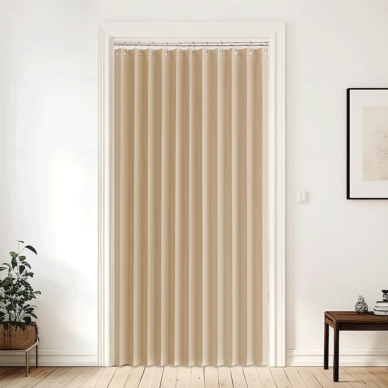 Closet Curtains, Door Curtains for Doorways, Pleated Folding Doors Curtain for Closet and Room Divider, 1 Panel