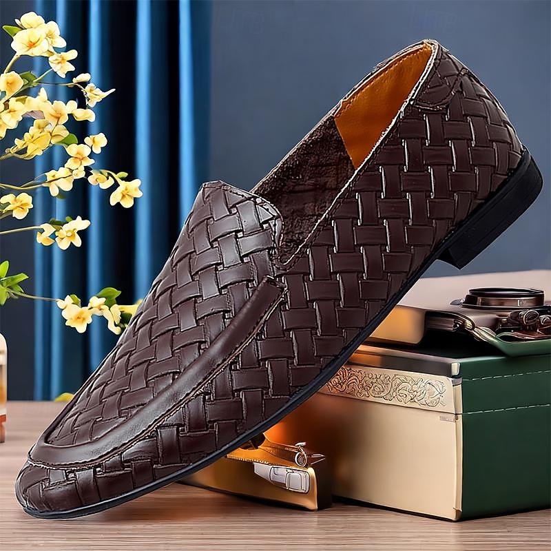 Men's Loafers & Slip-Ons Comfort Loafers Penny Loafers Leather Comfortable Slip Resistant Loafer Dark Brown Black White