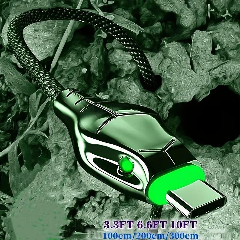 100W Zinc Alloy Snakehead Lamp Data Cable Is Suitable For Type-c Black Mamba Fast Charge Data Cable 5A