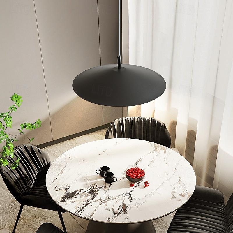 Modern Black Pendant Light LED Light Hanging Lamp Fixtures Dome Metal Lampshade Warm White Light Color 48cm 110-240V3