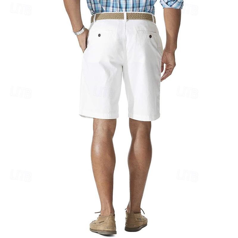 Men's Cargo Shorts Shorts Work Shorts Button Pocket Plain Wearable Knee Length Outdoor Daily Fashion Classic Black White3