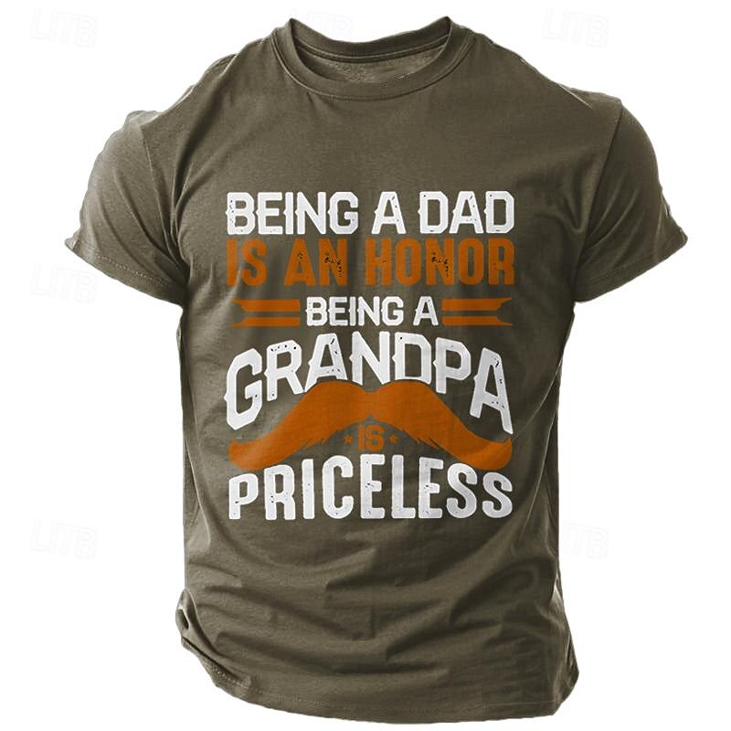 Men's Graphic T-Shirt for Grandpa & Dad - 'Being A Dad Is An Honor, Being A Grandpa Is Priceless' Family Gift Tee4