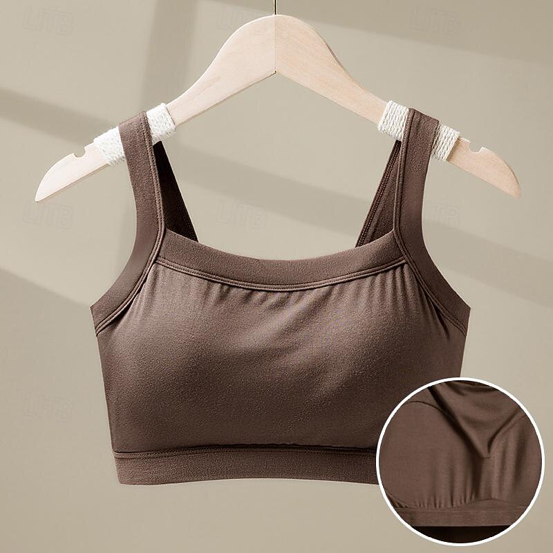 Women's Camisole Tank Top Basic Sleeveless Regular Tops Crew Neck Black White Brown Gray Summer