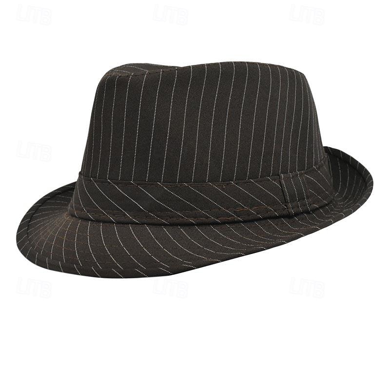 Men's Kentucky Derby Hat Sun Hat Party Hat Dress Hat Black White Cotton Fashion Casual Street Daily Stripes Sunscreen Breathable4