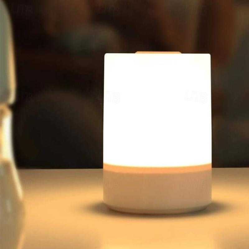 1pc Touch Sensor Night Light, LED Dimmable Sleep Lamp, 360 Surrounding Soft Light Bed Side Lamp with Touch Switch, Eye-Friendly Atmosphere Lamp for Night4