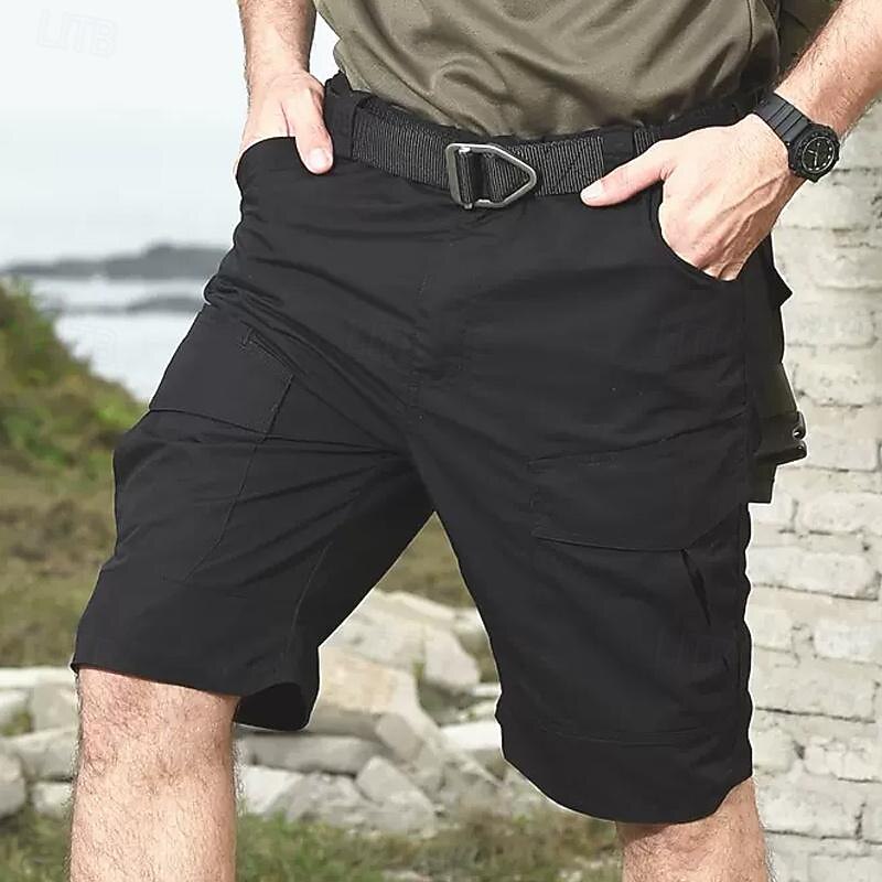 Men's Cargo Shorts Hiking Shorts Tactical Shorts Military Summer Outdoor Regular Fit Waterproof Quick Dry Breathable Shorts Black Khaki Hunting Climbing Camping / Hiking / Caving S M L XL XXL4