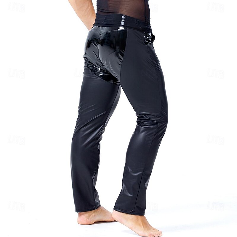 Dance Costumes Exotic Dancewear Pole dance Pants Pure Color Splicing Men's Performance Training High PU4