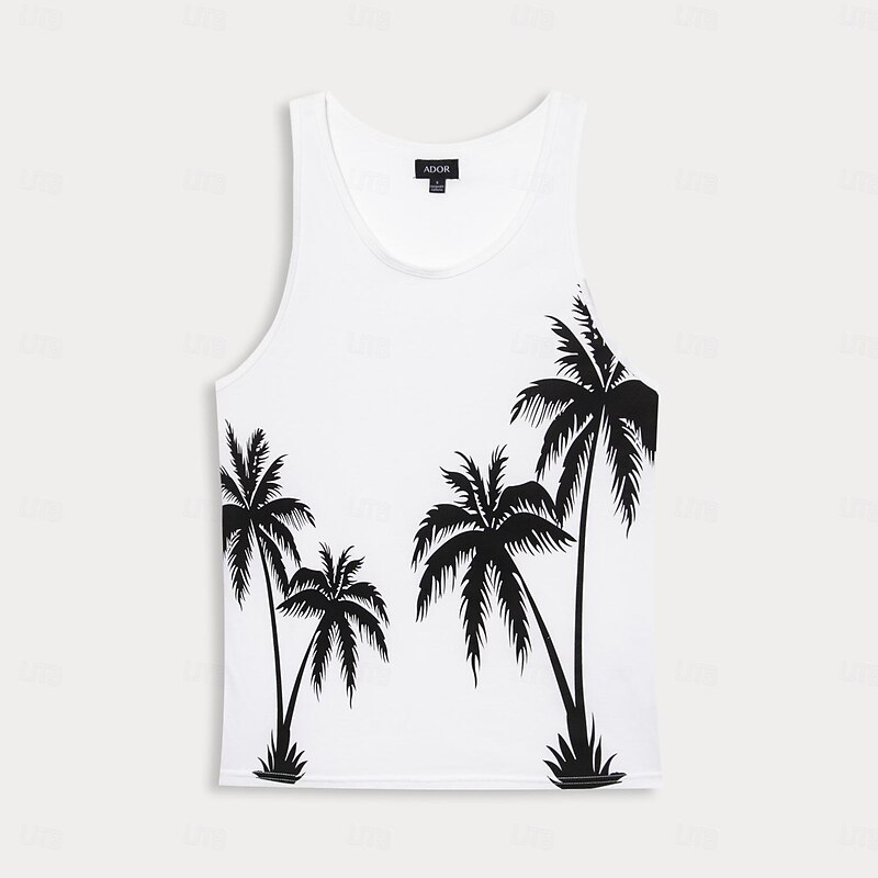 Men's 100% Cotton Graphic Tank Top Conch Fashion Outdoor Casual 3D Print  Vest Top Undershirt Street Casual Daily T shirt White Blue Sleeveless Crew Neck Shirt Spring & Summer Clothing Apparel4
