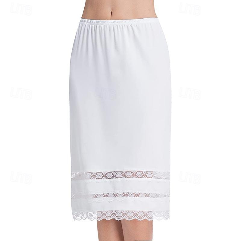 Half Slips for Women Underskirt Dress Extender Lace Trim Knee Length Midi Skirt 19-26