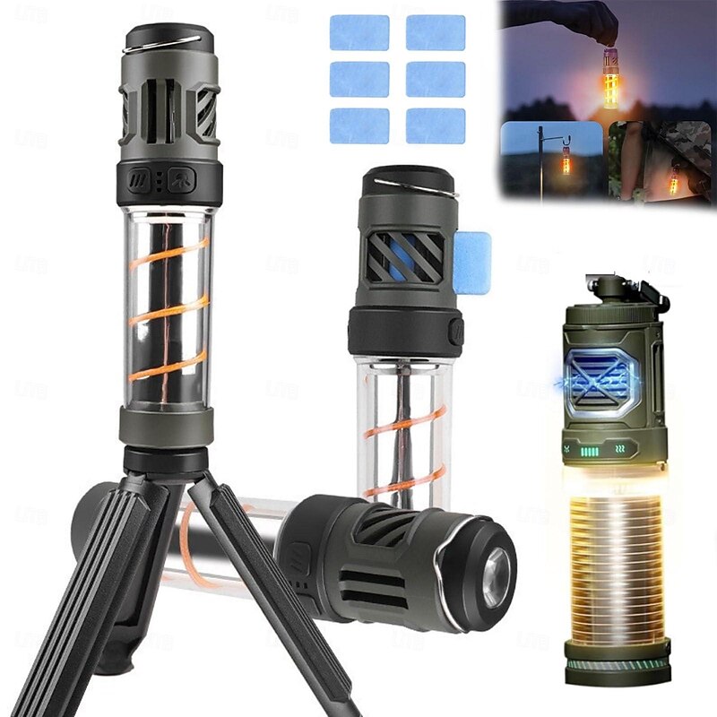 Mosquito Bug Zapper, Portable Mosquito Repeller with 4 in 1 Outdoor Camping Light Rechargeable Magnetic Mosquito Repellent Lamp Fishing Hiking Tools Tent Lantern 1pc