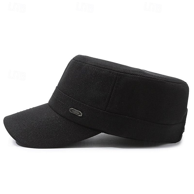 Men's Unisex Flat Cap Baseball Cap Military Cap Cadet Hat Black Navy Blue Polyester Vintage Fashion Casual Street Daily Plain Adjustable Breathable4