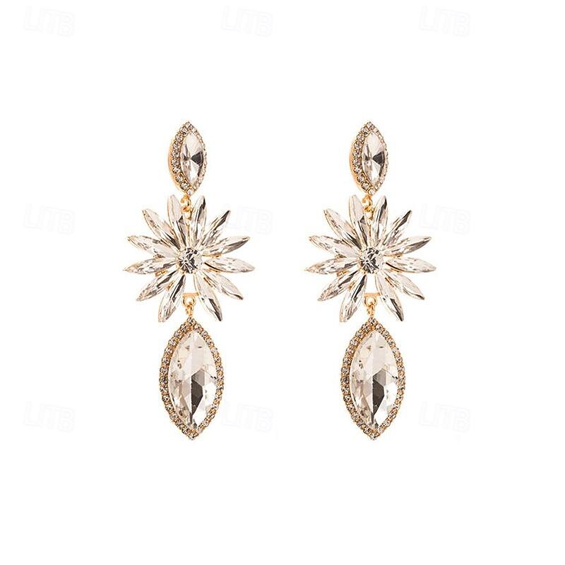 Women's Drop Earrings Geometrical Drop Precious Vintage Simple Imitation Diamond Earrings Jewelry Silver / Black / Gold For Wedding Party Gift 1 Pair4