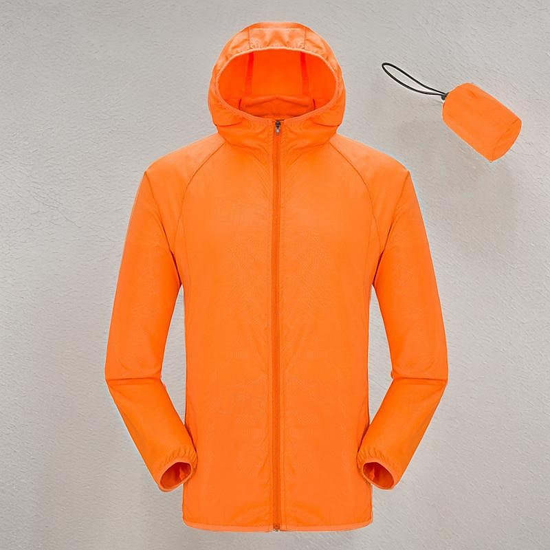 Men's Coat Casual Jacket Outdoor Street Sun Protection Sunscreen Summer Plain Vacation Fashion Hooded Regular Black White Orange Gray Jacket